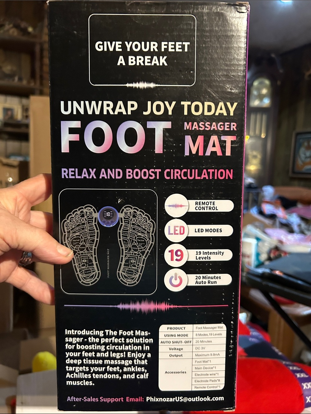Foot Massager Mat - Black with Pink Accent